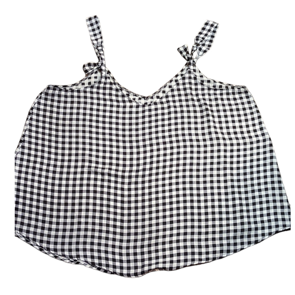 Torrid Women Black Checkered Sleeveless Top Blouse Size 3 -Adjustable Straps